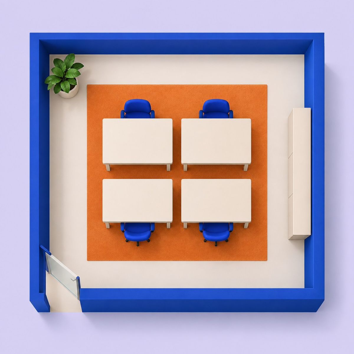 Illustrative team studio floorplan